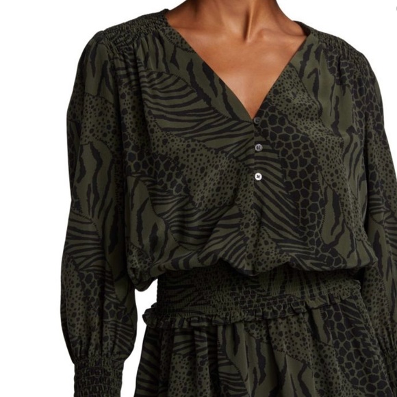 Rails Animal print Smocked Waist Dress - Picture 2 of 9